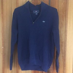 Vineyard Vines men’s quarter-zip waffle sweater, navy blue, NWT